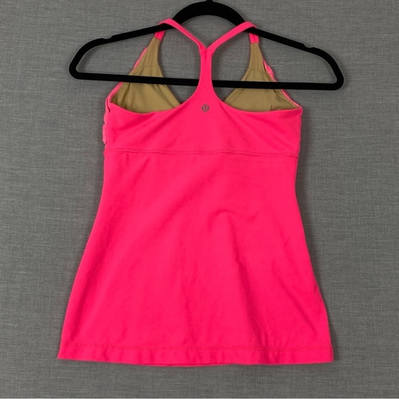 Lululemon Pink Tank Top with Ruched Chest Sz 6 Y Back - Picture 3 of 8